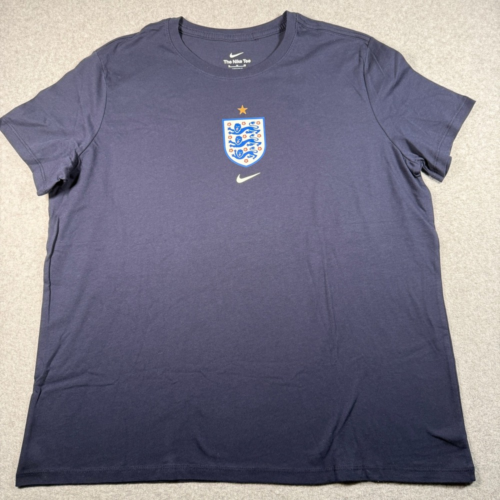 Nike England National Team Three Lions Soccer T-Shirt Navy Blue XL IH2239-451